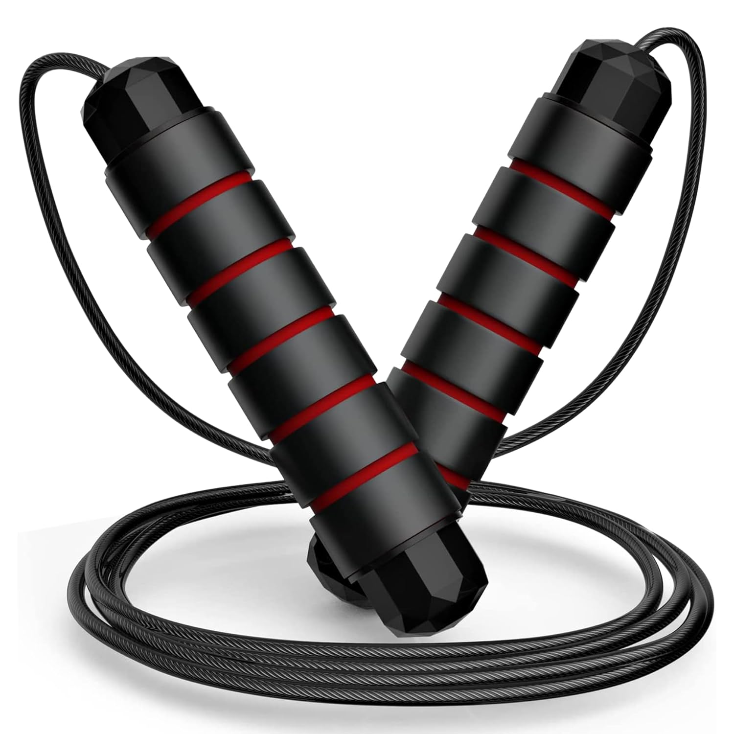 Premium Speed Skipping Rope – High-Speed Training & Durable Cable Design (Black & Red)