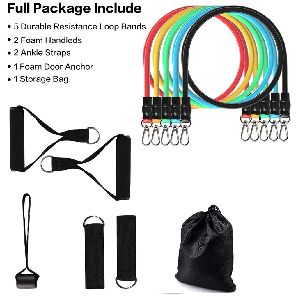 Premium Resistance Bands Set – Stackable up to 110 lbs for Full-Body Training