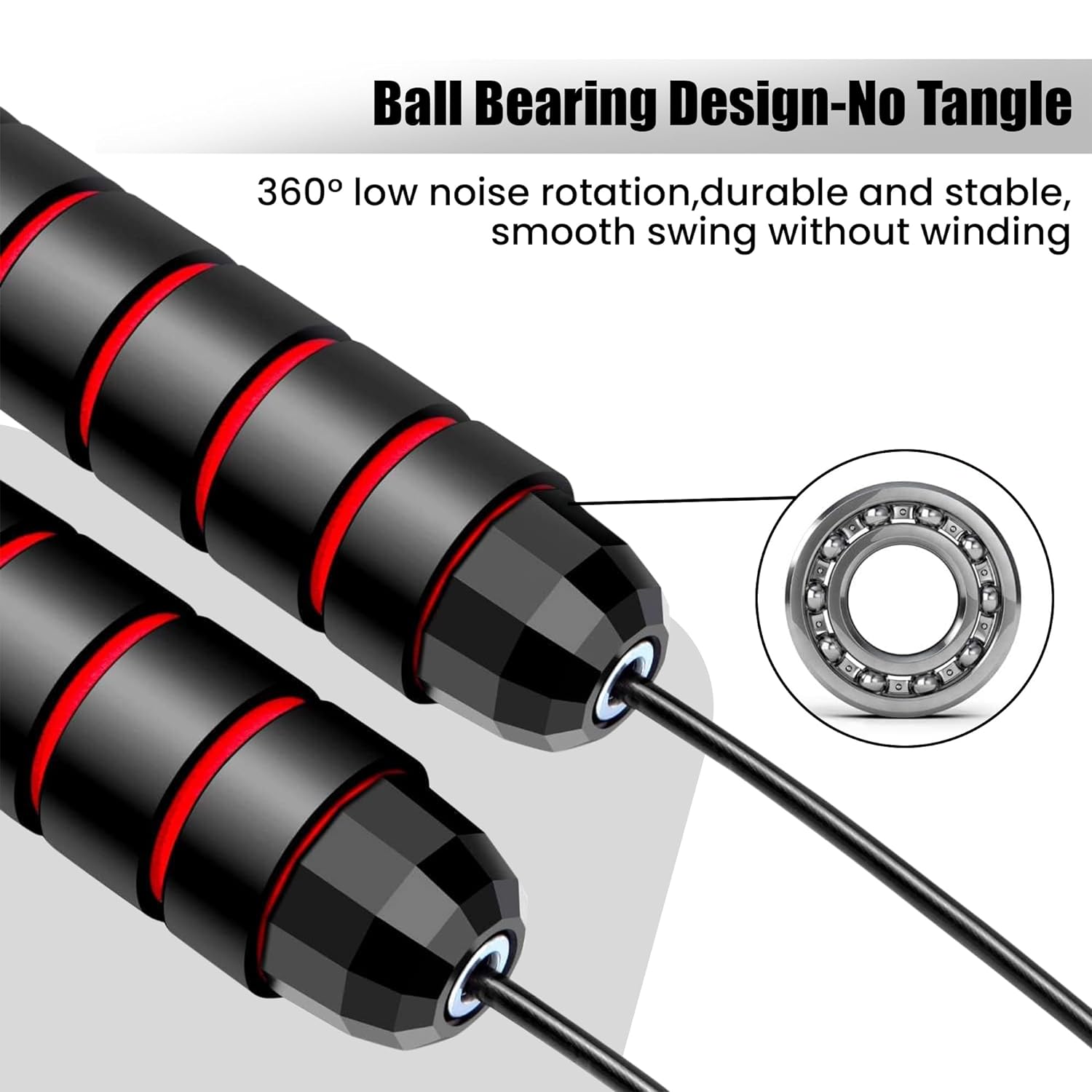 Premium Speed Skipping Rope – High-Speed Training & Durable Cable Design (Black & Red)