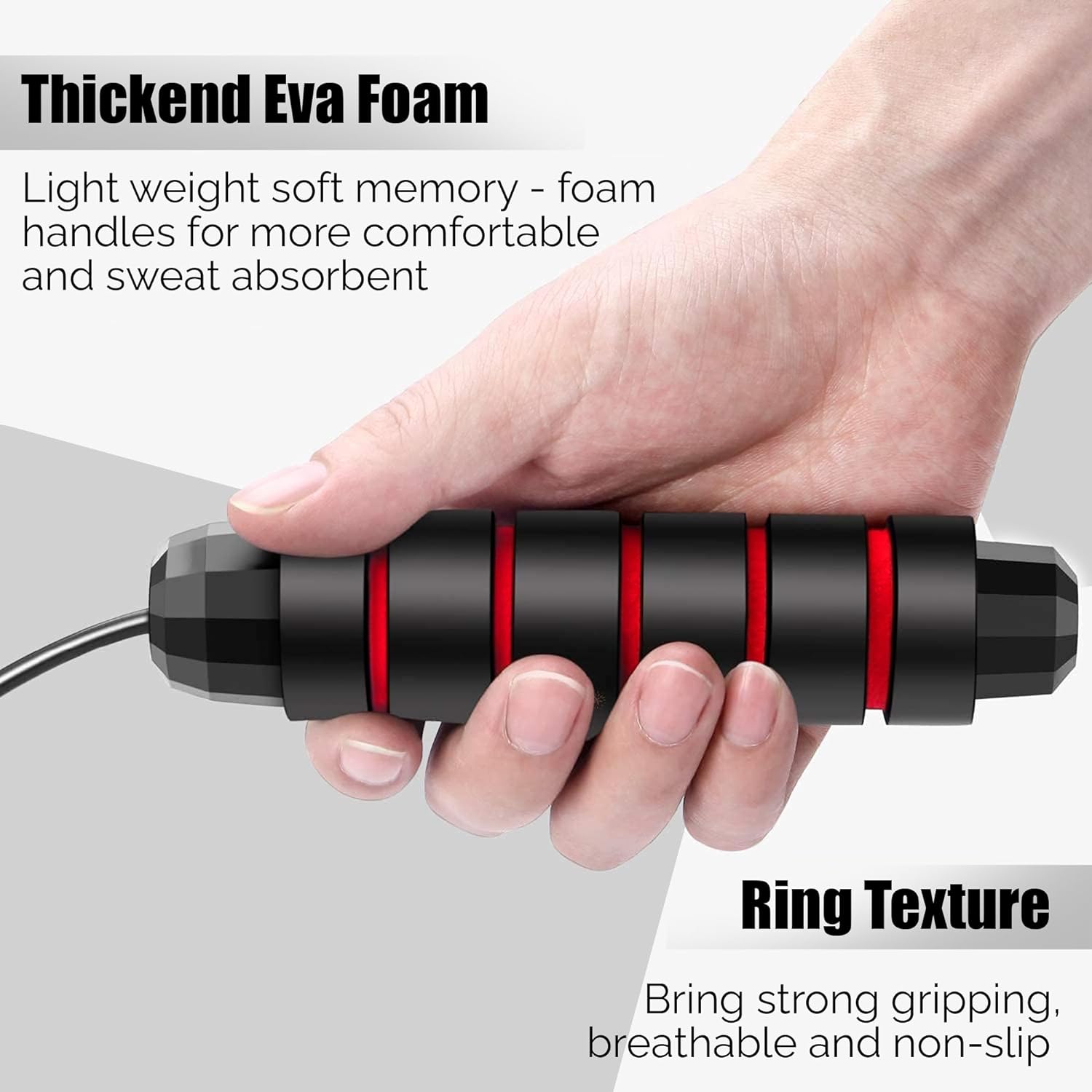 Premium Speed Skipping Rope – High-Speed Training & Durable Cable Design (Black & Red)