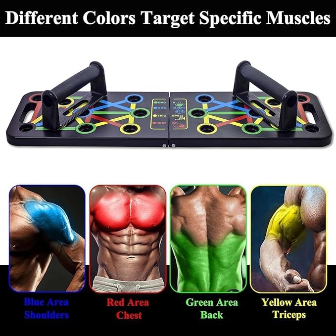 Premium 15-in-1 Foldable Push-Up Board – Home Gym Strength & Fitness Trainer