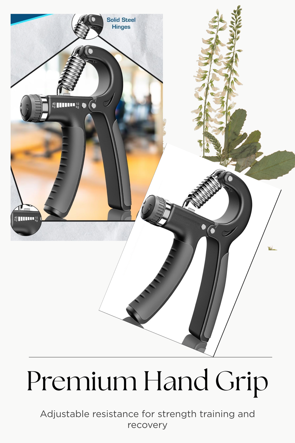 Premium Hand Grip Strengthener – Adjustable 10–60kg Resistance Trainer