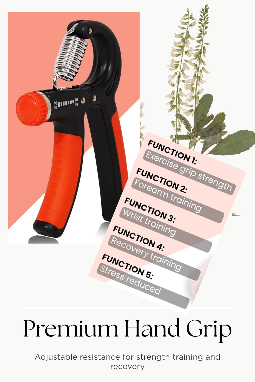 Premium Hand Grip Strengthener – Adjustable 10–40kg Resistance Trainer