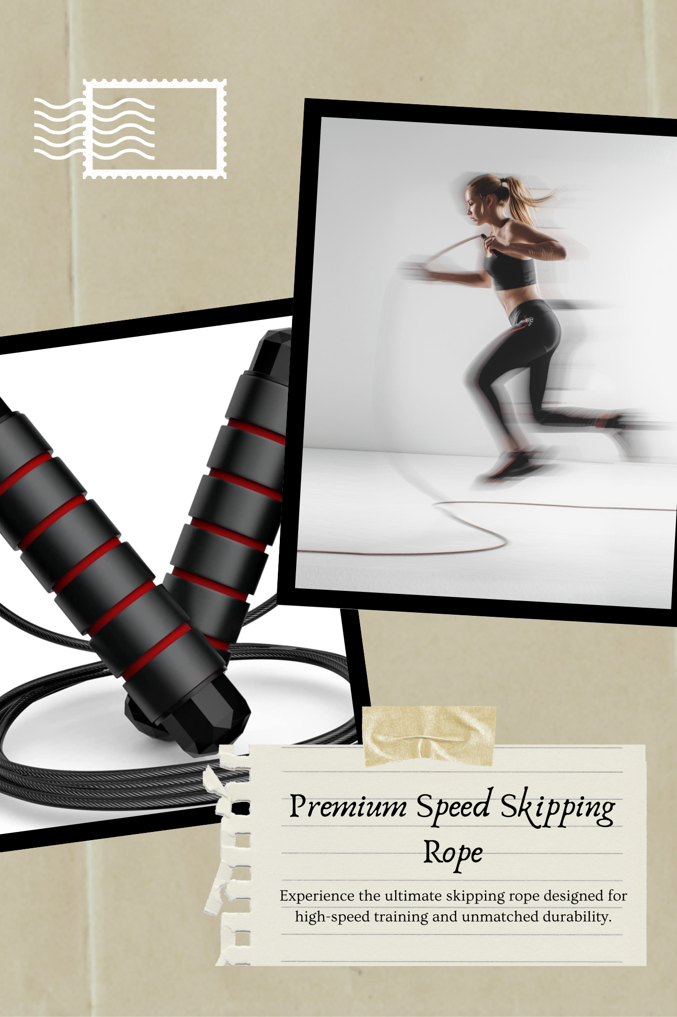 Premium Speed Skipping Rope – High-Speed Training & Durable Cable Design (Black & Red)